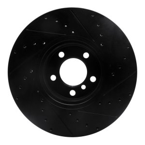 BMW 228I Brake Rotor (1) - Front Left - R1 Concepts - Drilled & Slotted - Black - `12-`21